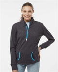 J. America 8617 Onyx Fleck/ Electric Blue — on model front
