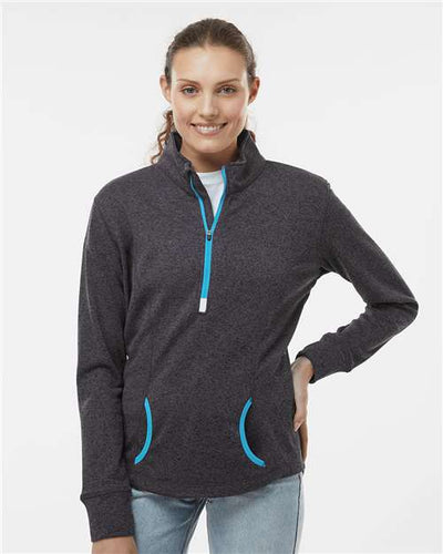 J. America 8617 Onyx Fleck/ Electric Blue — on model front