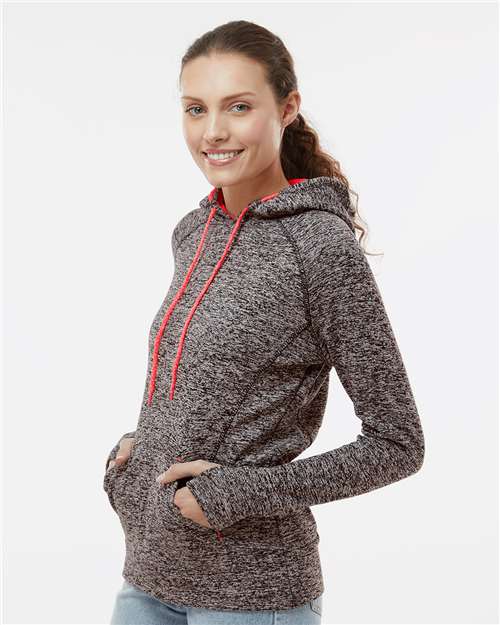 J. America 8616 Charcoal Fleck/ Fire Coral — on model side