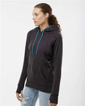 J. America 8616 Onyx Fleck/ Electric Blue — on model side