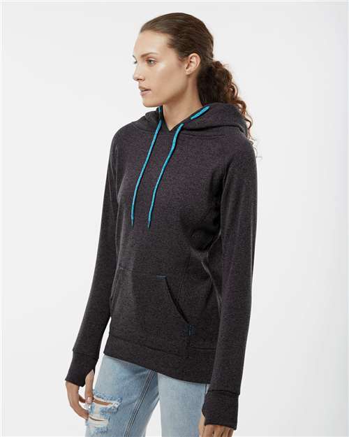 J. America 8616 Onyx Fleck/ Electric Blue — on model side