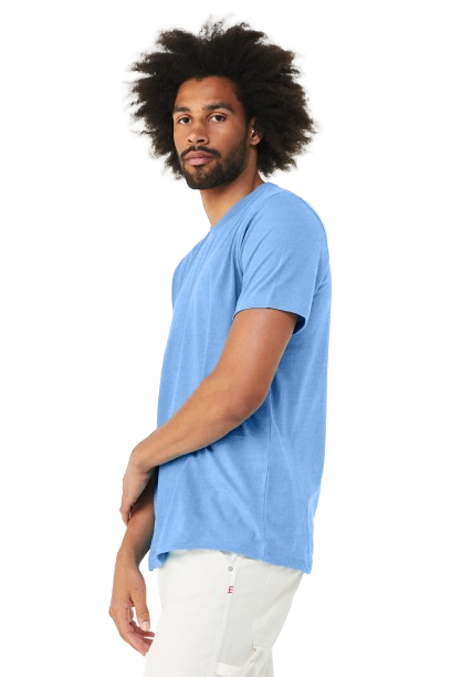 Unisex Heather CVC T-Shirt - Heather Carolina Blue