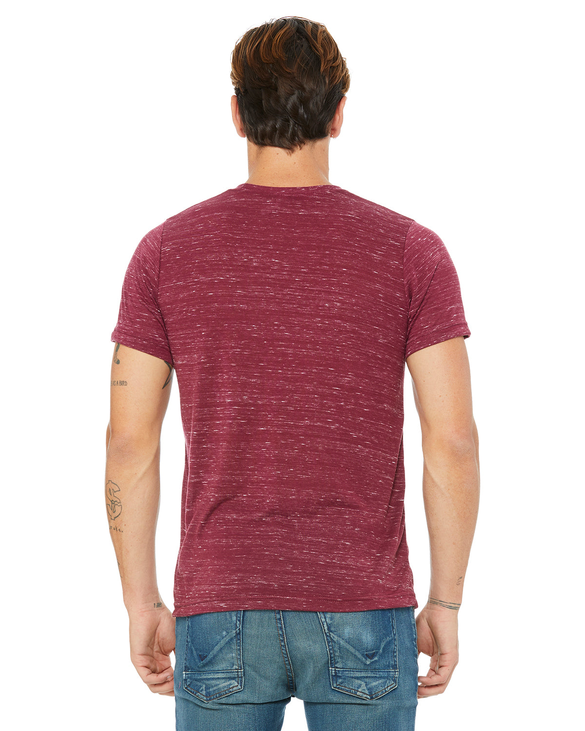 Unisex Poly-Cotton Short-Sleeve T-Shirt - Maroon Marble