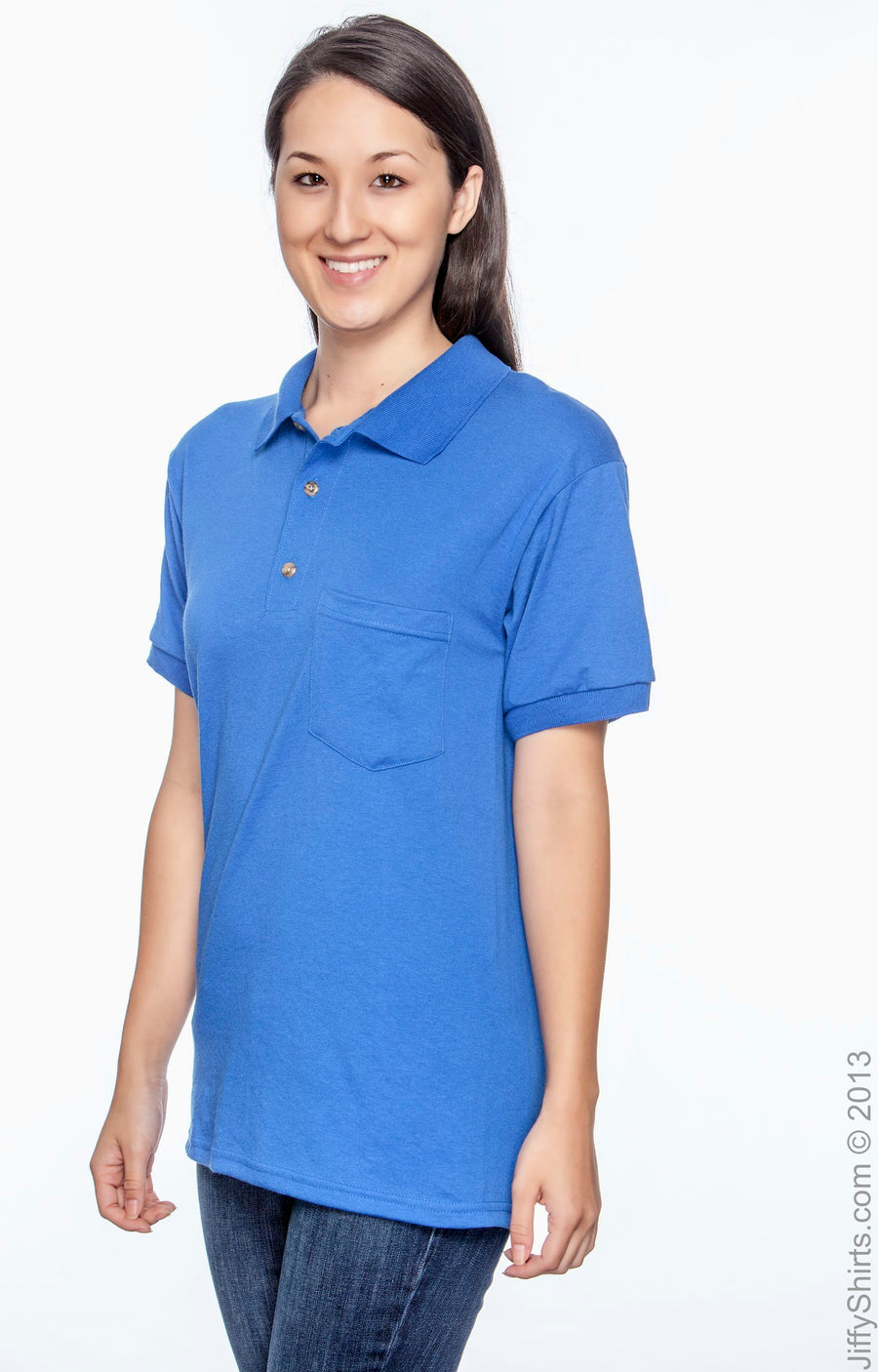 Unisex 50/50 Jersey Polo with Pocket - Royal