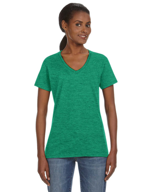 Women's Lightweight V-Neck T-Shirt - Heather Green