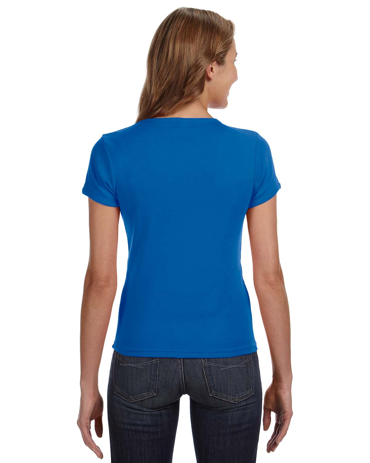 Women's 1x1 Baby Rib Scoop T-Shirt - Royal Blue