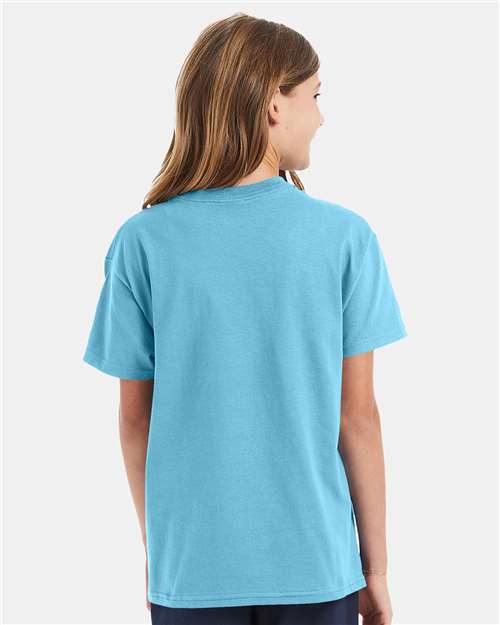 Hanes 5450 Blue Horizon — on model back