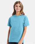 Hanes 5450 Blue Horizon — on model front