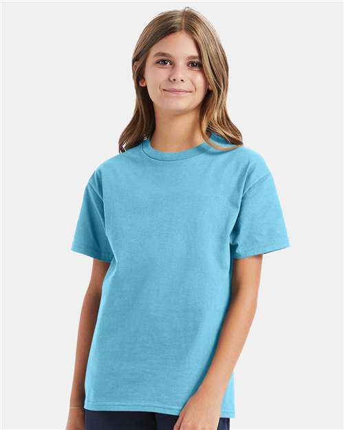 Hanes 5450 Blue Horizon — on model front