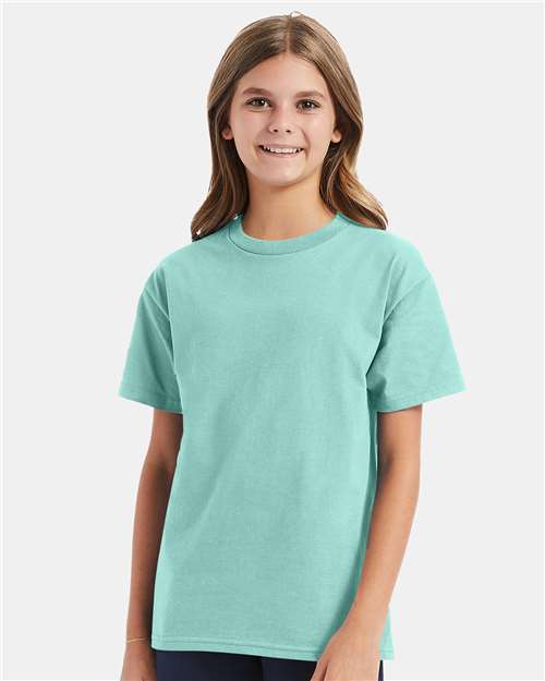 Hanes 5450 Clean Mint — on model front