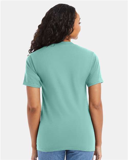 Hanes 5180 Clean Mint — on model back