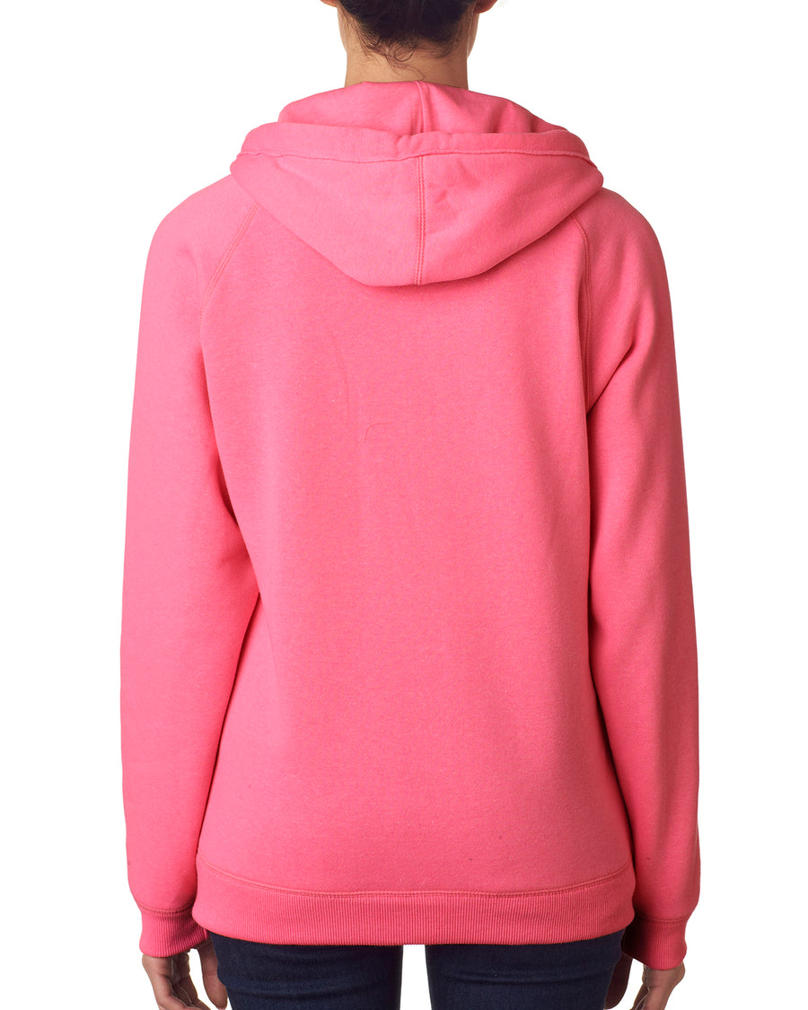 Women's Sydney Brushed V-Neck Hoodie - Neon Pink