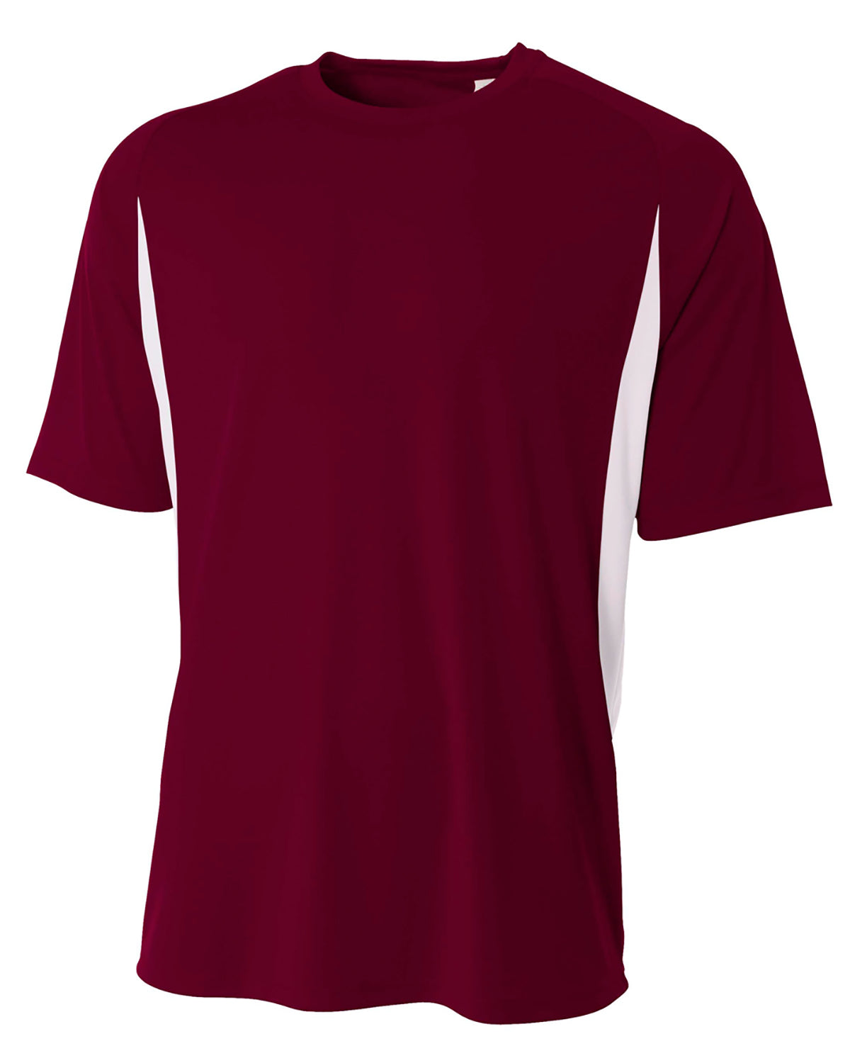 Men's Cooling Performance Color Blocked T-Shirt - Maroon / White
