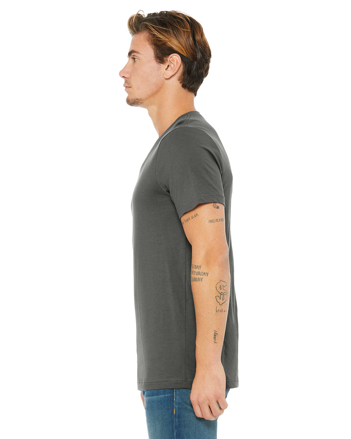 Unisex Jersey Short-Sleeve V-Neck T-Shirt - Asphalt