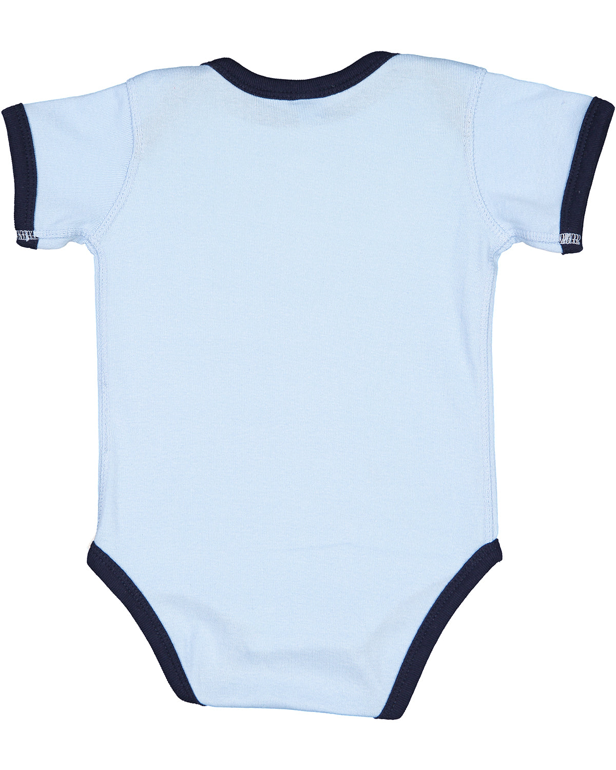 Infant Baby Rib Bow Tie Bodysuit - Light Blue / Navy