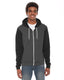 American Apparel F497W - Unisex Flex Fleece Zip Hoodie - Dark Heather Gray / Black