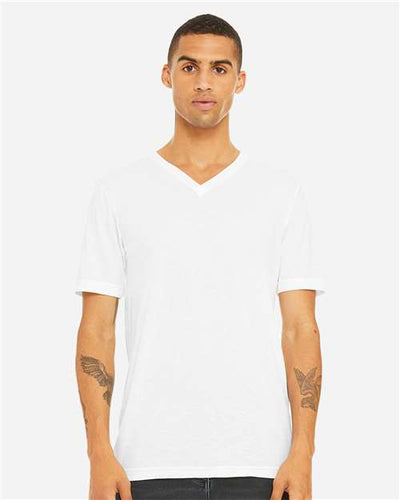 BELLA + CANVAS 3415 Solid White Triblend — on model front
