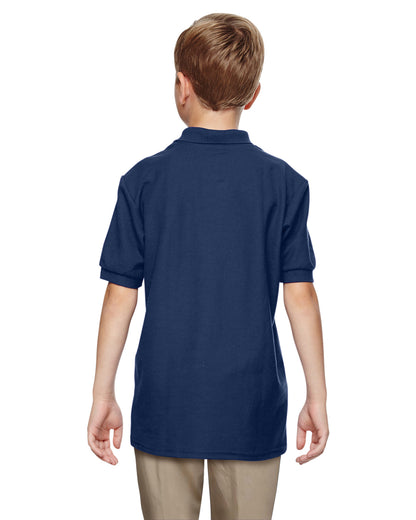 Youth Double Piqué Polo - Navy