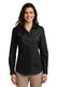 Port Authority LW100 - Women's Long Sleeve Carefree Poplin Shirt - Deep Black