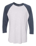 Next Level 6051 Indigo Sleeves/ Heather White Body — front
