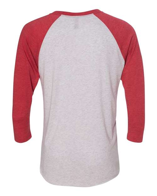 Next Level 6051 Vintage Red Sleeves/ Heather White Body — back