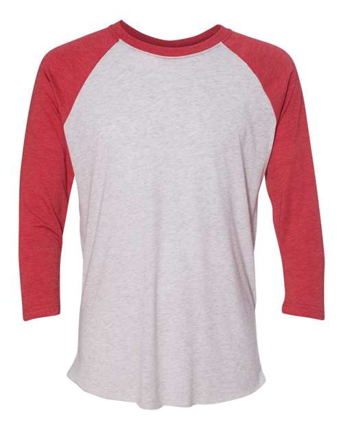 Next Level 6051 Vintage Red Sleeves/ Heather White Body — front