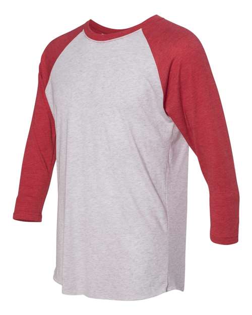Next Level 6051 Vintage Red Sleeves/ Heather White Body — side