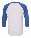 Next Level 6051 Vintage Royal Sleeves/ Heather White Body — back