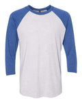 Next Level 6051 Vintage Royal Sleeves/ Heather White Body — front