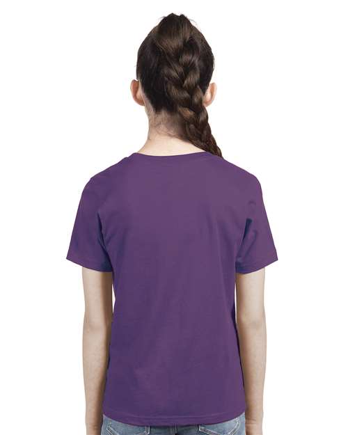 Next Level 3310 Purple Rush — on model back