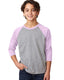 Next Level 3352 - Youth CVC 3/4-Sleeve Raglan - Lilac / Dark Heather Gray