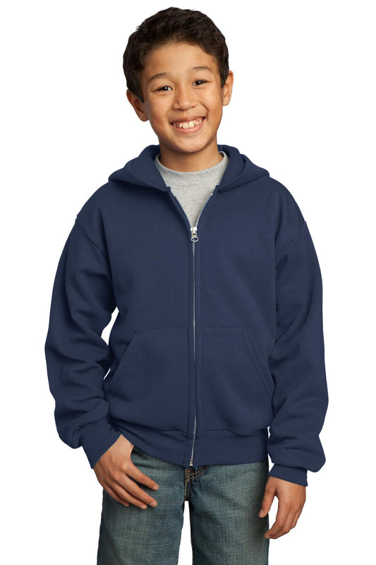 Youth Core Fleece Full-Zip Hoodie - Navy