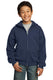 Port & Company PC90YZH - Youth Core Fleece Full-Zip Hoodie - Navy