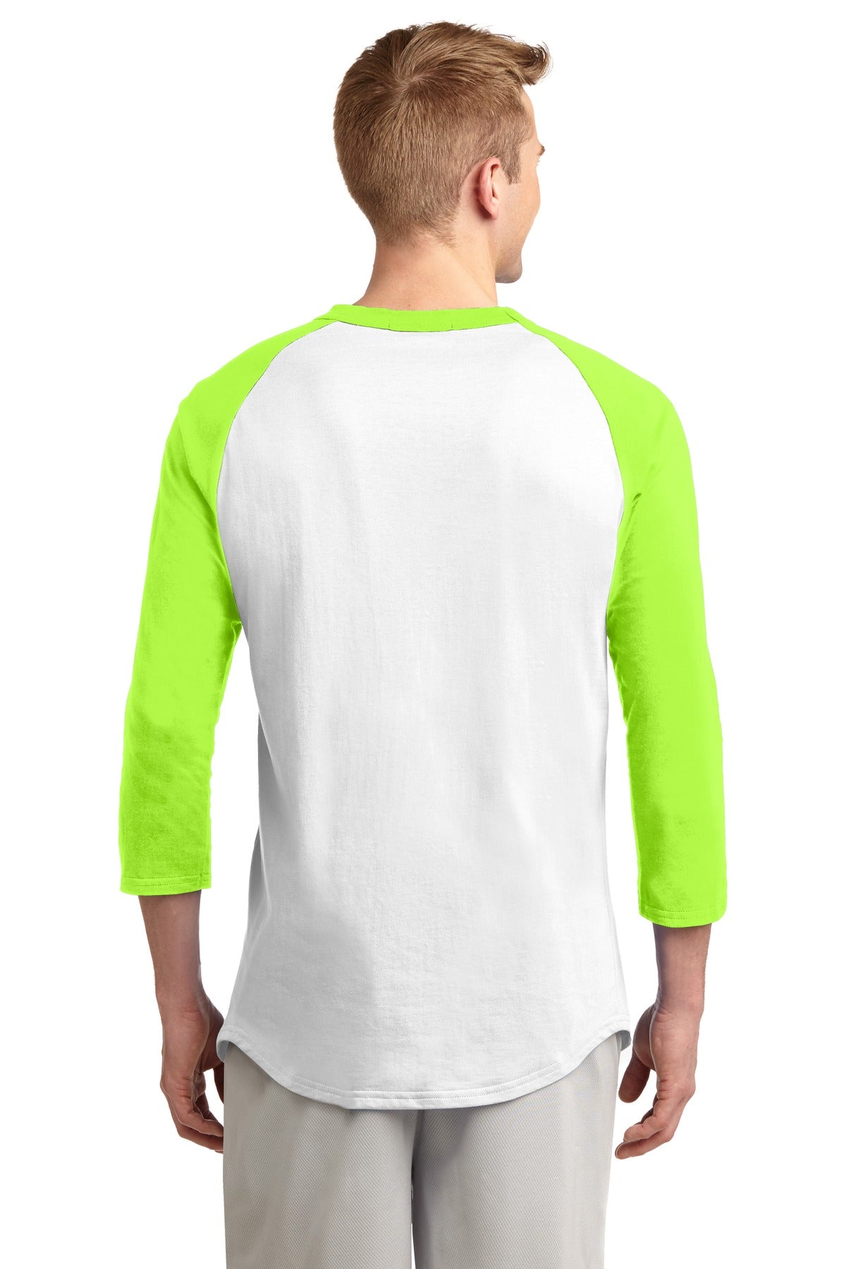 Unisex Colorblock Raglan Jersey - White / Lime Shock