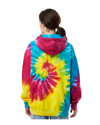 Unisex Tie-Dyed Pullover Hoodie - Reactive Rainbow