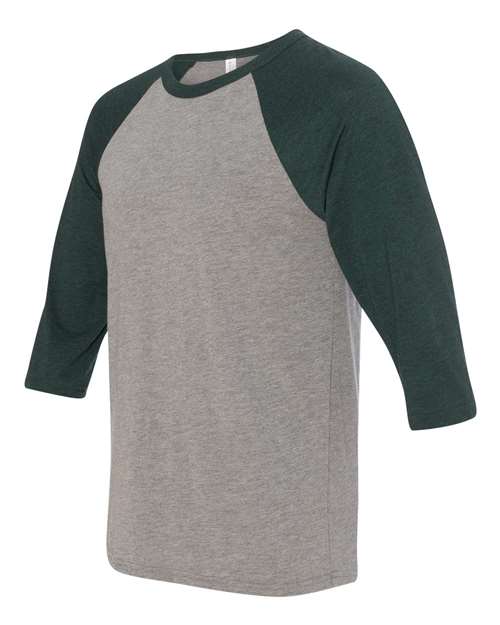 BELLA + CANVAS 3200 Grey/ Emerald Triblend — side