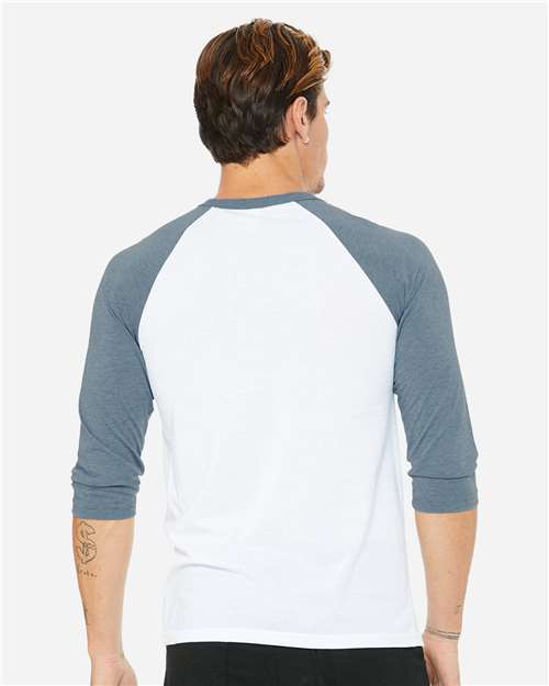 BELLA + CANVAS 3200 White/ Denim — on model back