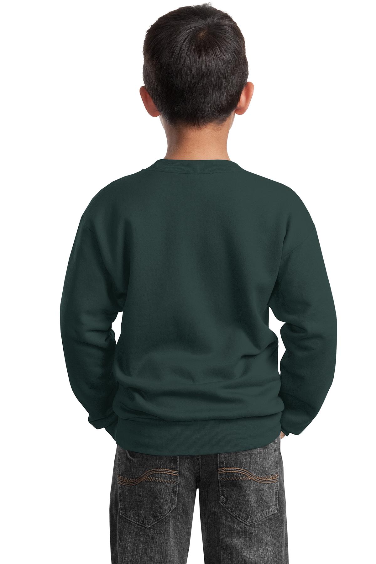 Youth Core Fleece Crewneck Sweatshirt - Dark Green