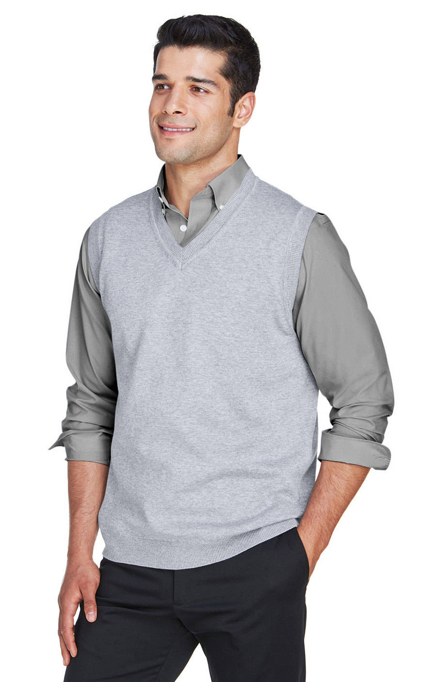 Unisex V-Neck Vest - Gray Heather