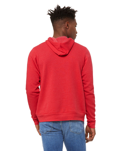 Unisex Sponge Fleece Pullover Hoodie - Heather Red