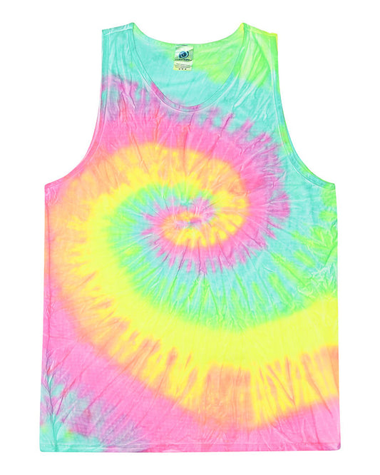 Unisex 100% Cotton Tank Top - Minty Rainbow