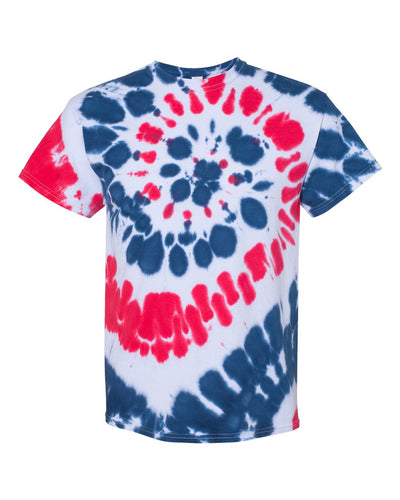 Unisex Multi-Color Spiral Short Sleeve T-Shirt - Usa