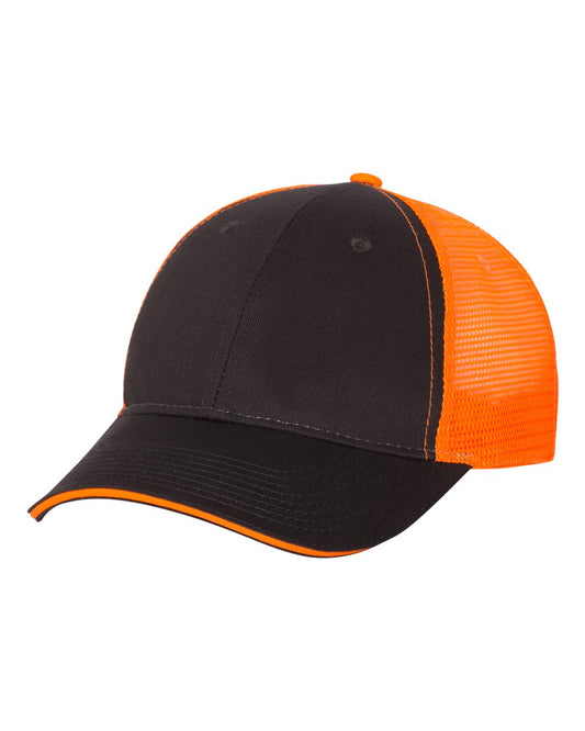 Sandwich Trucker Cap - Charcoal / Neon Orange