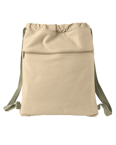 Pigment-Dyed Canvas Cinch Sack - Putty