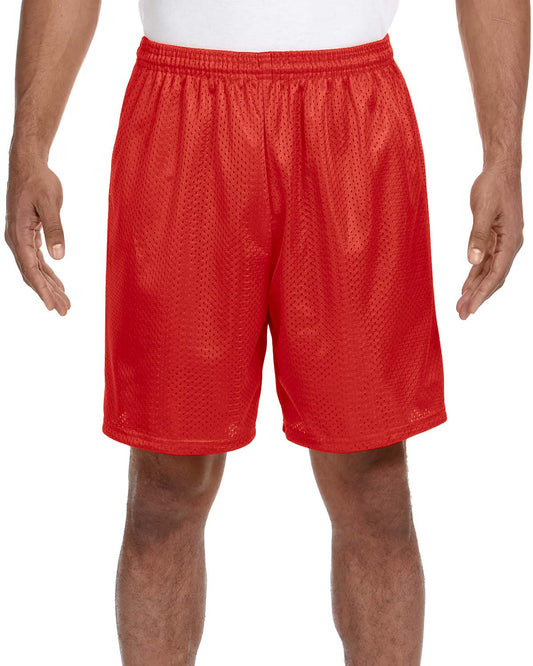 Unisex Seven Inch Inseam Mesh Short - Scarlet