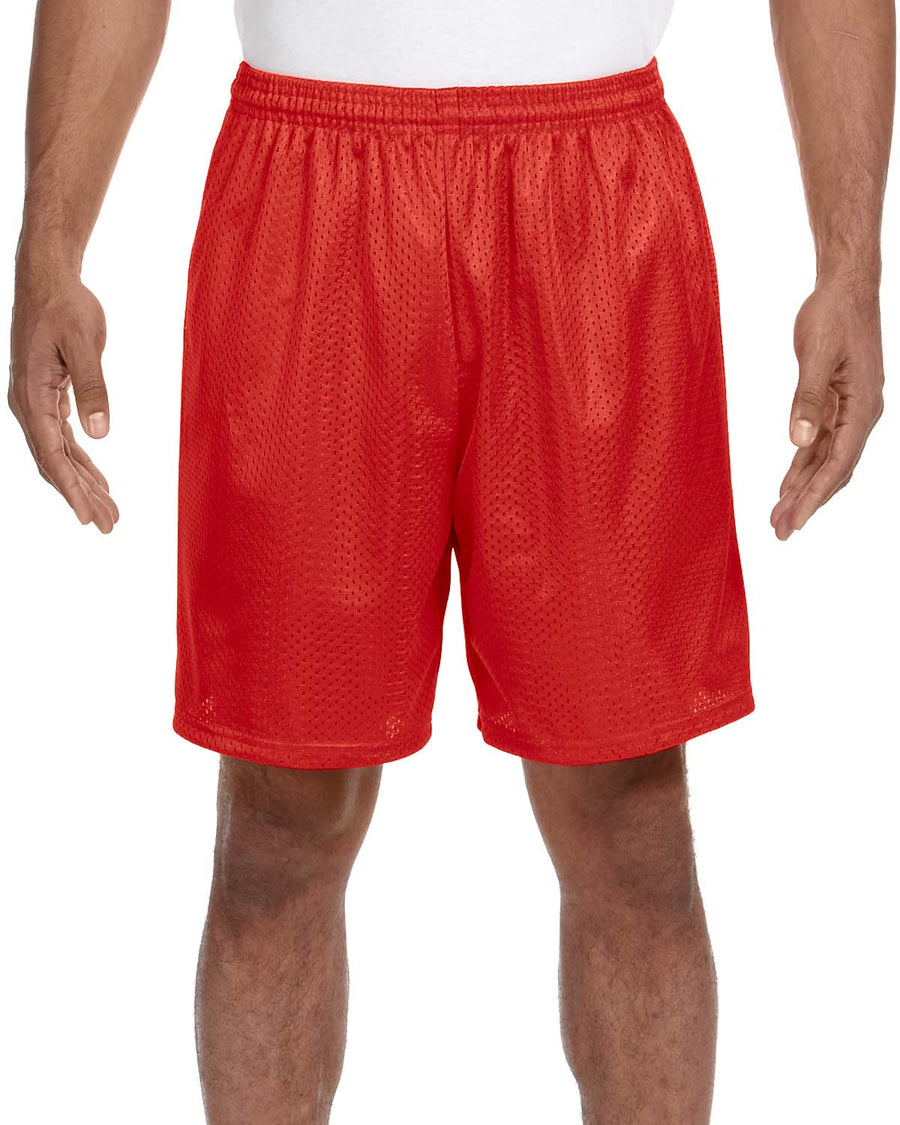Unisex Seven Inch Inseam Mesh Short - Scarlet