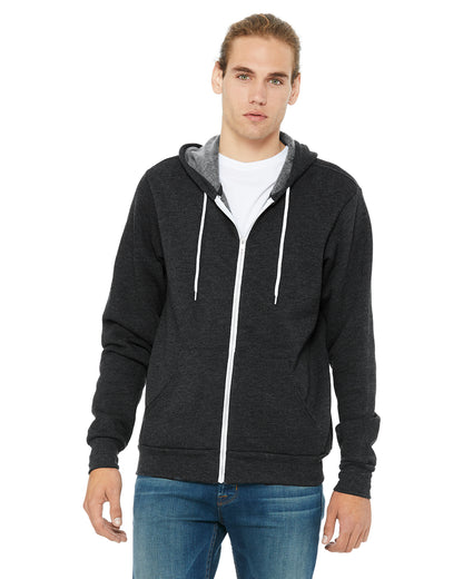 Unisex Poly-Cotton Sponge Fleece Full-Zip Hoodie - Heather Dark Gray