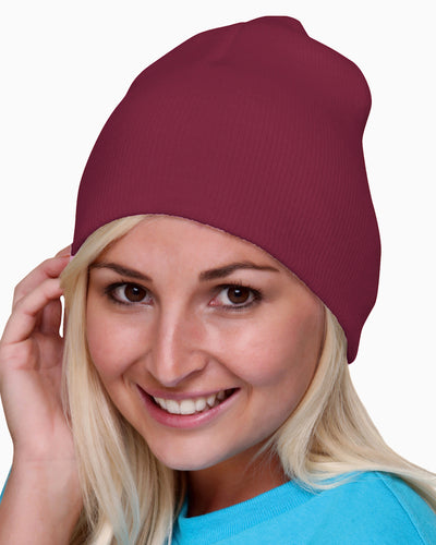 100% Acrylic Beanie - Burgundy