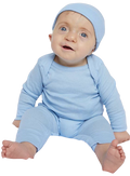 Infant Long-Sleeve Baby Rib Coverall - Light Blue