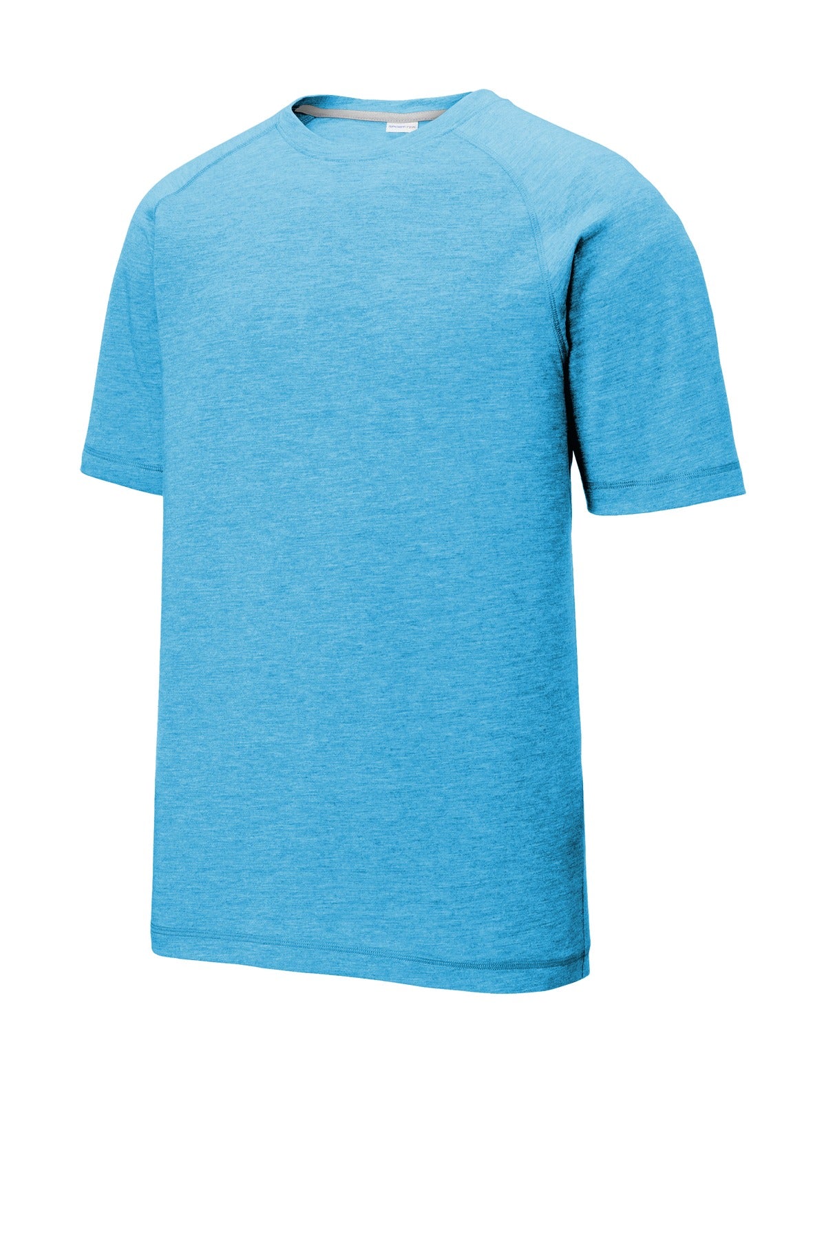 Unisex PosiCharge Tri-Blend Wicking Raglan Tee - Pond Blue Heather